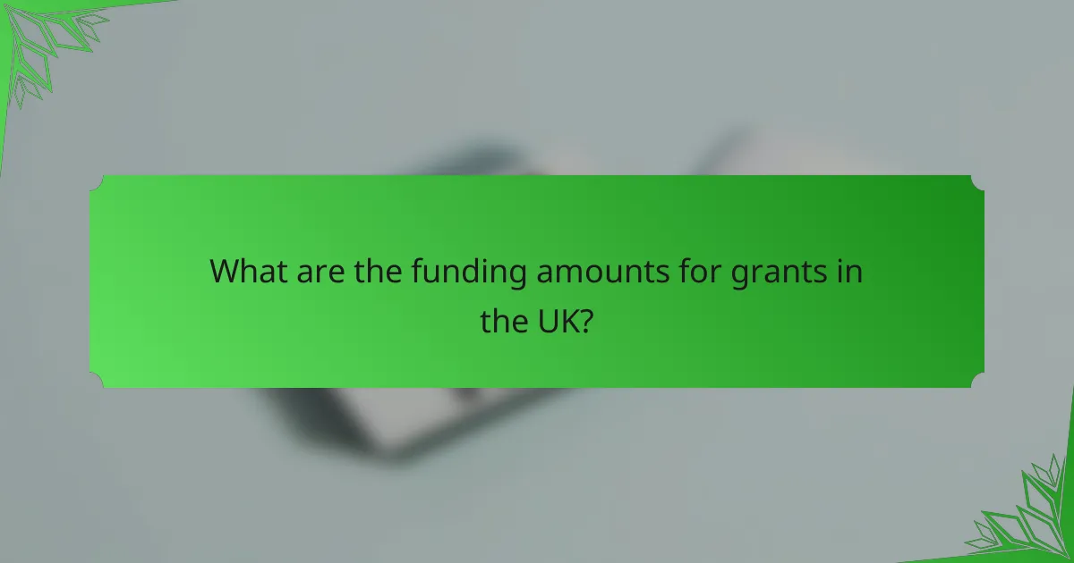 What are the funding amounts for grants in the UK?