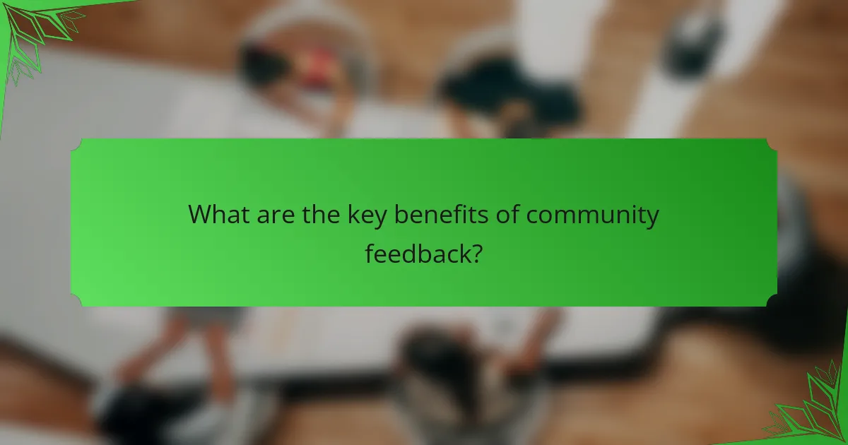 What are the key benefits of community feedback?