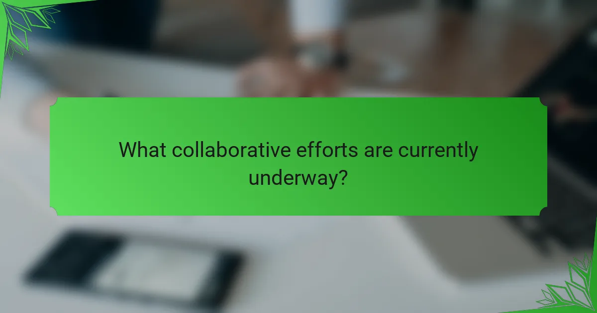 What collaborative efforts are currently underway?